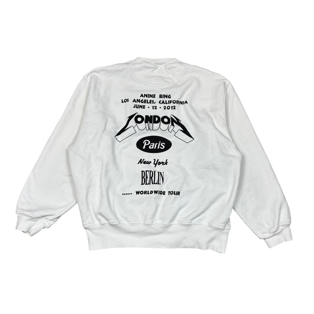 Anine Bing White Sweatshirt with Black Print